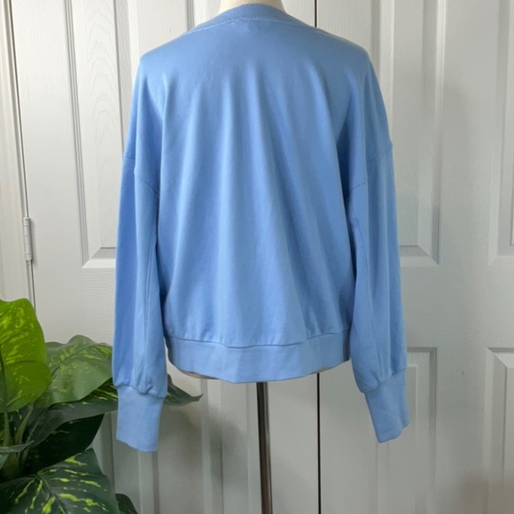 JoyLab Women’s Graphic French Terry Crewneck Sweatshirt Light Blue Various Sizes - Picture 7 of 12